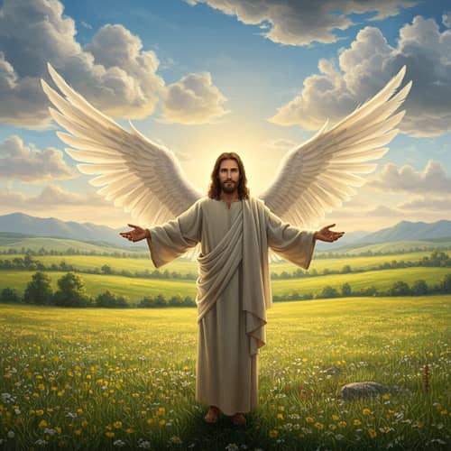 Jesús de Nazareno: Winged Savior in a Beautiful Landscape