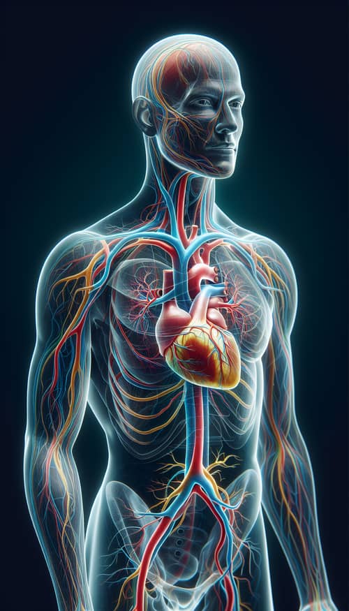 Human Body Illustration: Heart and Circulatory System