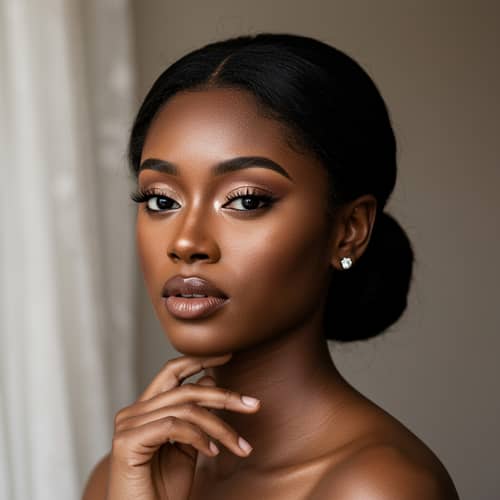 Elegant Black American Bridal Makeup Inspiration