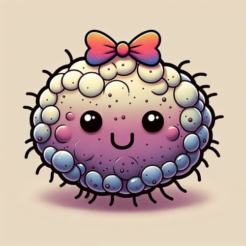 Adorable Staphylococcus Bacterium with a Bow - Illustration