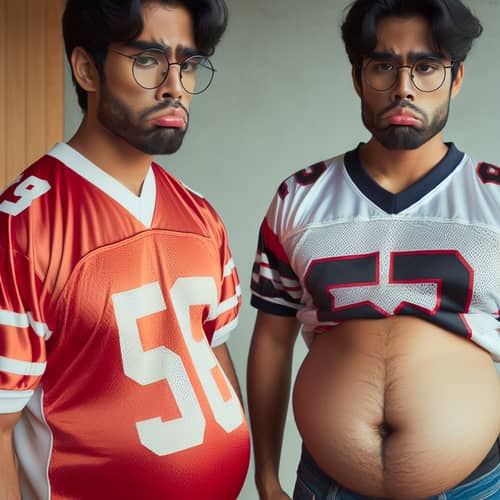 South Asian Man in Football Jersey and Glasses