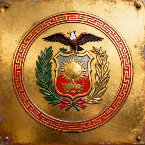 Peru Shield with Bird Wings Design Peru Shield with Bird Wings Design