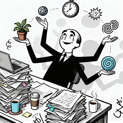 Whimsical Line Art: Juggling Life's Struggles