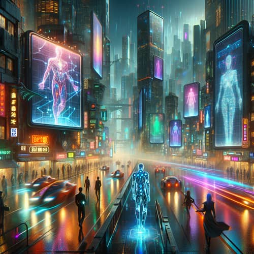Cyberpunk Cityscape | Futuristic Technology & Neon Lights