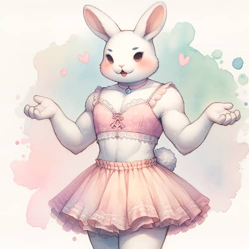 Femboy Furry Bunny Boy Digital Illustration