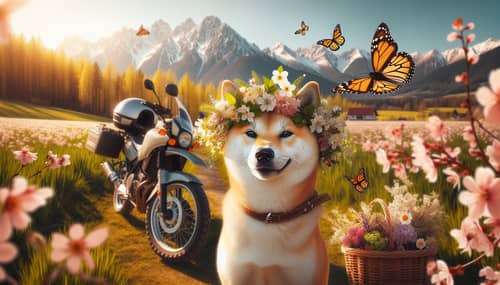 Springtime in Slovakia: Blooming Trees, Sun, Mountains & Shiba Inu Dog