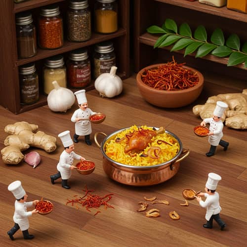 Tiny Chefs Cooking Chicken Biryani in Claymation Style