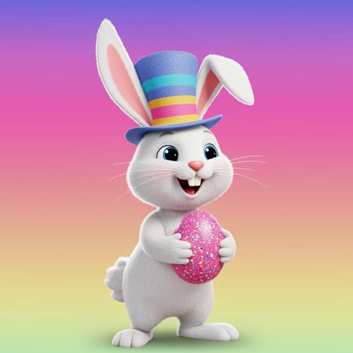 Easter Bunny in Hat - Eye-Catching Meme Coin