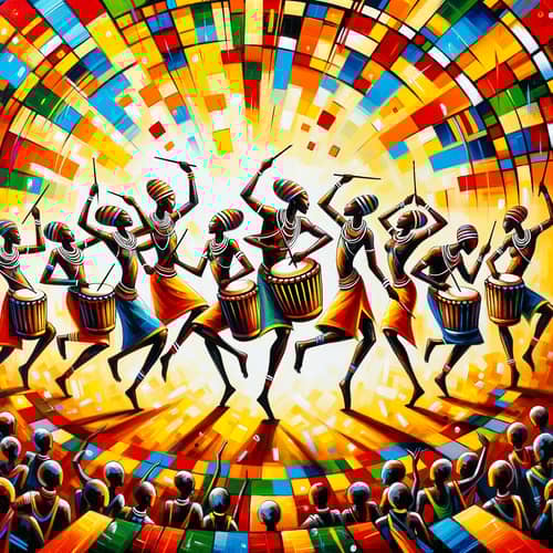 Vibrant African Tribal Dance Painting | Joyous Celebration Art