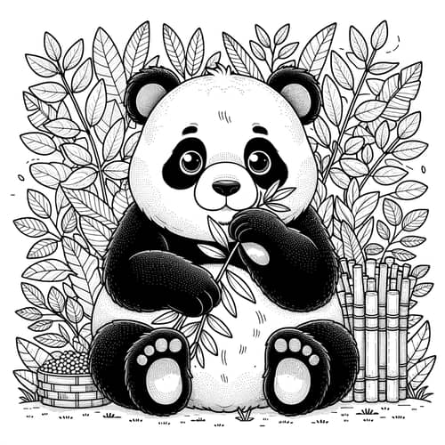 Detailed Panda Coloring Page for Kids | Fun and Creative Activity