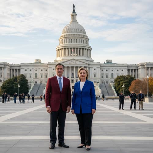 Hillary Clinton & Mitt Romney Meet at The Capitol