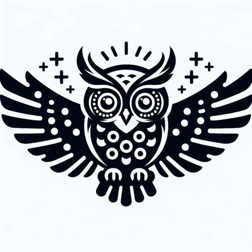 Unique Owl Logo Design with LED Lights and Camera Eyes