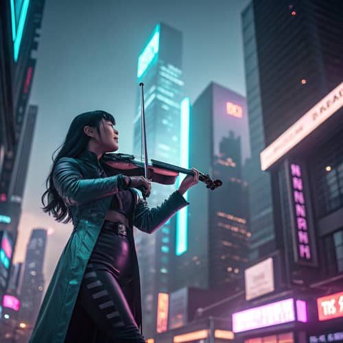 Cyberpunk Japanese Violinist | 44 Years Old Artistry