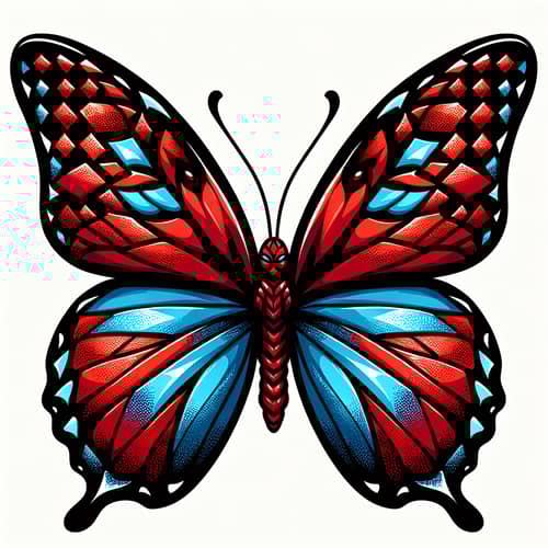 Vibrant Butterfly in Red and Black | Comic Character Inspired