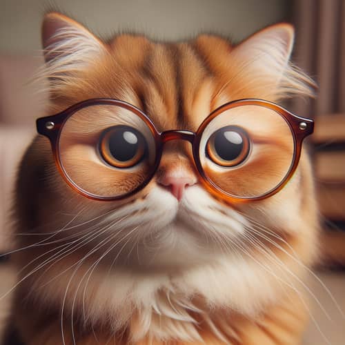 Cat with Glasses - Fun Feline Fashion