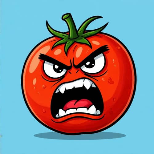 Angry Tomato Face - Fun and Quirky Designs