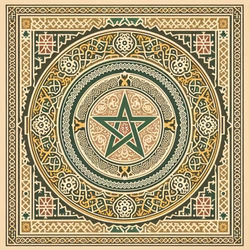 Traditional Moroccan Art: Constitution of Morocco Illustration
