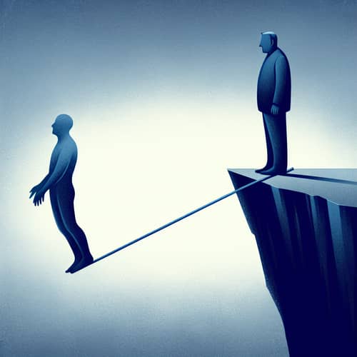 Balancing Act of Life and Death: Abstract Illustration