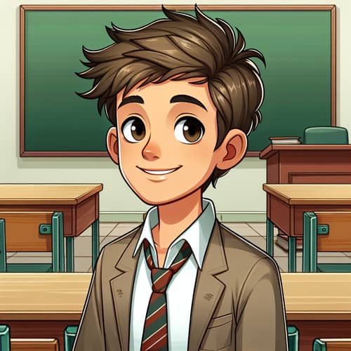 Detailed 2D Animation of a Backbencher School Boy
