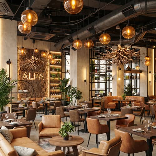 Redesign ALPA: Modern Industrial Luxury Café-Lounge Redesign ALPA: Modern Industrial Luxury Café-Lounge