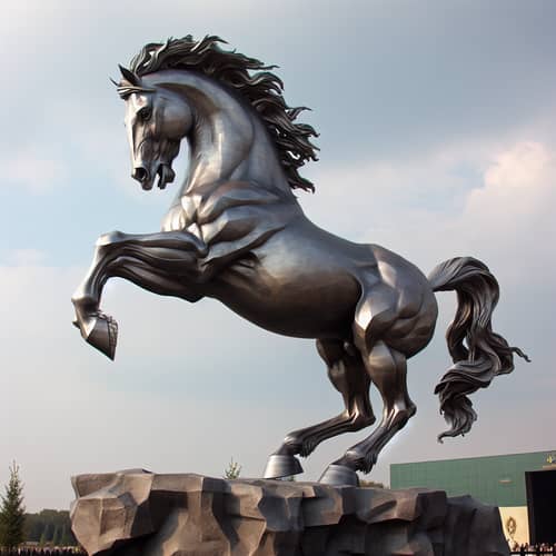 Steel Centaur Sculpture in Majestic Pose