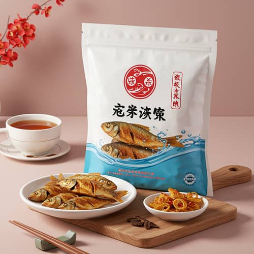 Simple and Festive Fried Fish Packaging Design