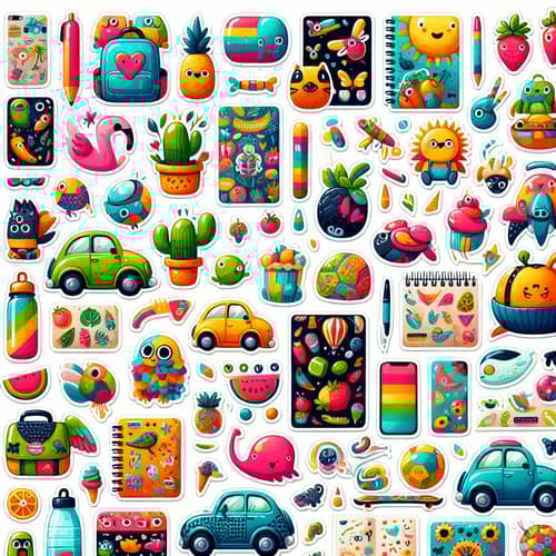 Creative Sticker Designs for Kids | Animals, Fruits, Cars & More