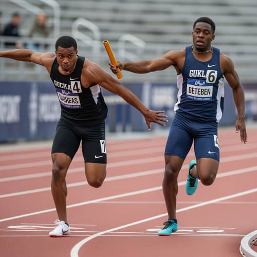 Relay Race Baton Handoff: Capture the Moment