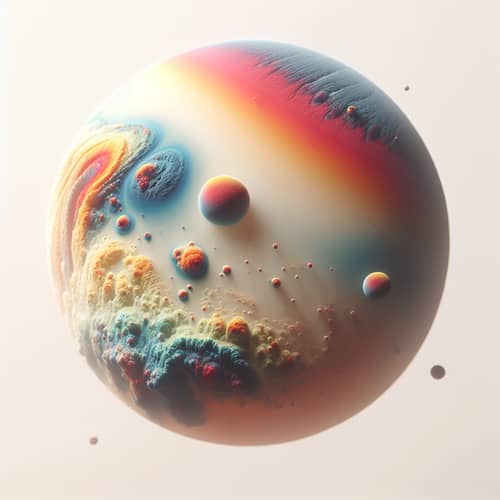Vibrant Alien Planet with Bold-Colored Landmasses