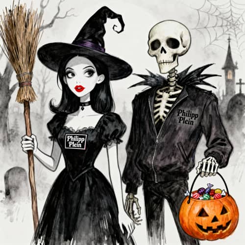 Gothic Halloween: Witch & Skeleton Characters Gothic Halloween: Witch & Skeleton Characters