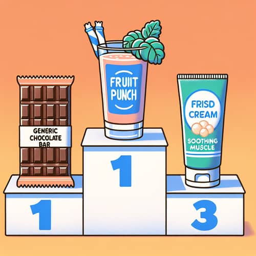 Podium Prizes: Chocolate, Mint Candy, Fruit Punch, Muscle Cream