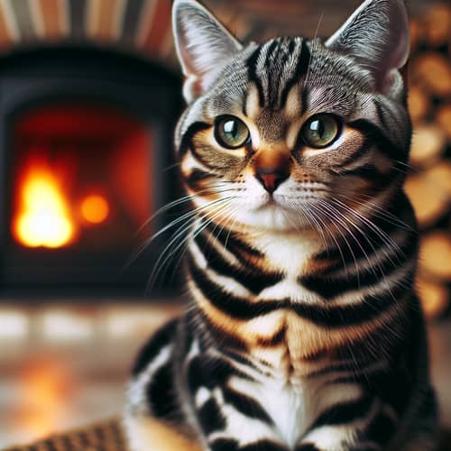 Intense Staring Domestic Cat | Intricate Black White Patterns