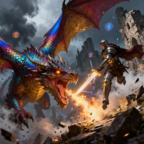 Intense High Fantasy Scene - Epic Adventures Await