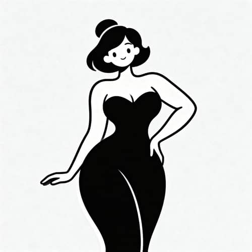 Elegant Curvy Female Figure Design - Simplicity & Style Elegant Curvy Female Figure Design - Simplicity & Style