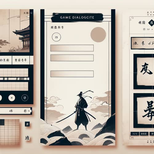 Samurai & Swordsman Game Dialogue Interface in Old Japan
