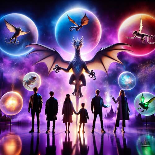Majestic Dragon Silhouettes in Mystical Setting | Fantasy Adventure