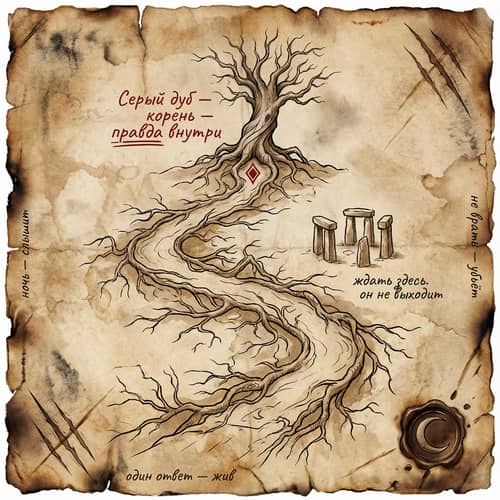 Antique Fantasy Map: The Enigmatic Gray Oak