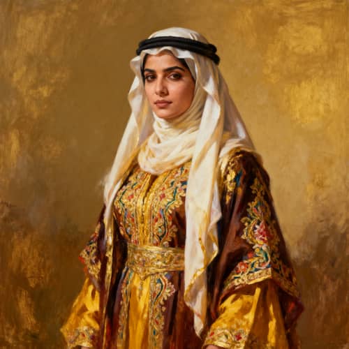 Portrait of a Qatari Woman in Traditional Dress Portrait of a Qatari Woman in Traditional Dress
