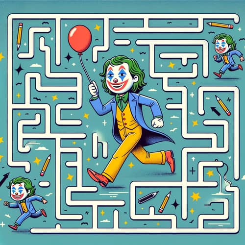 Joker Maze Adventure: Navigating Paths to Reach the Balloon