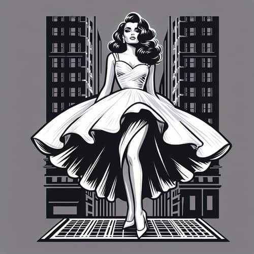 Elegant Hollywood Glamour | Iconic Vintage-Inspired Illustration