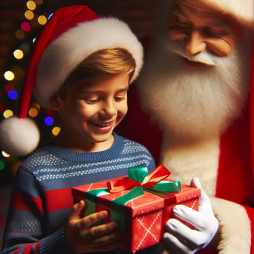 Joyful Christmas Gift Unwrapping from Santa | Website Name