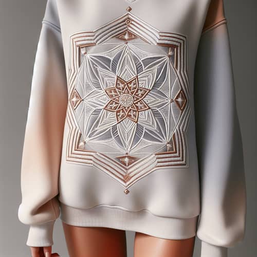 Women's Light Sweatshirt with Sri Yantra Embroidery | Futuristic Fashion