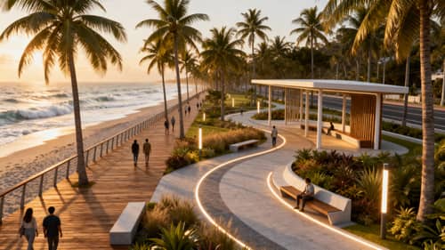 Stunning Coastal Mini Park & Esplanade Visualization Stunning Coastal Mini Park & Esplanade Visualization