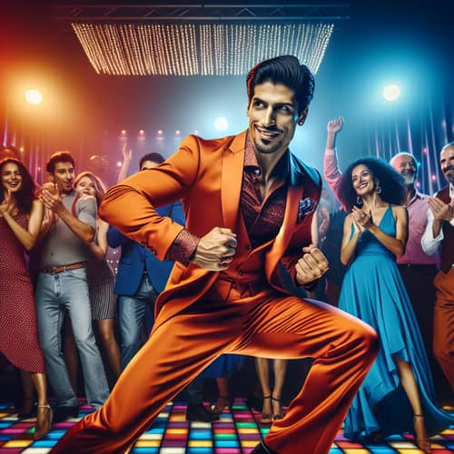 Energetic South Asian Man Dancing Salsa | Dance Floor Scene