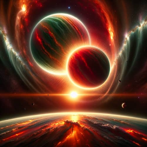 Cosmic Planetary Collision in Twin Star System