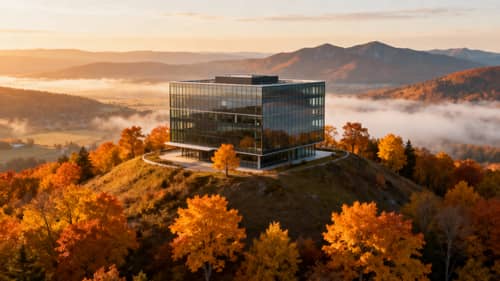 Luxury Modern Glass Office on Scenic Hill Luxury Modern Glass Office on Scenic Hill