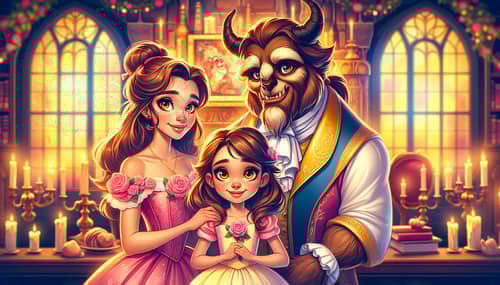 Beauty and the Beast Daughter: A Magical Family Portrait