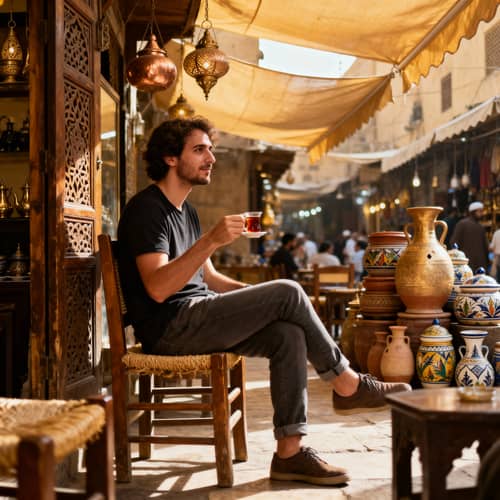 Traditional Cafe Experience in Khan el-Khalili, Egypt