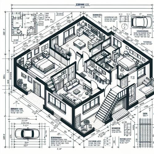 Detailed Generic Two-Story Residential House Floor Plan