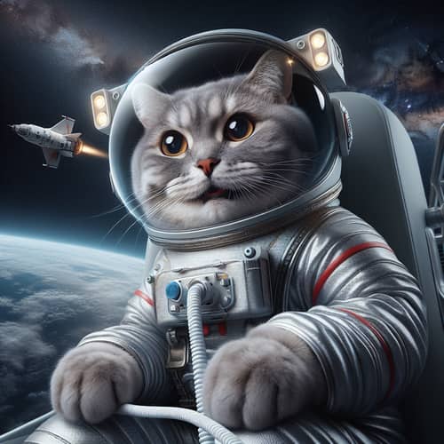 Astronaut Cat in Outer Space: Hyperrealism & Photorealism Display